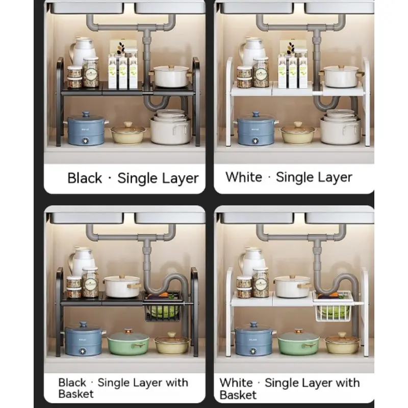 Adjustable Under Sink Shelf Kitchen Storage Organizer Rack Holder Expandable Shelf Storage Organizer For Kitchen Household