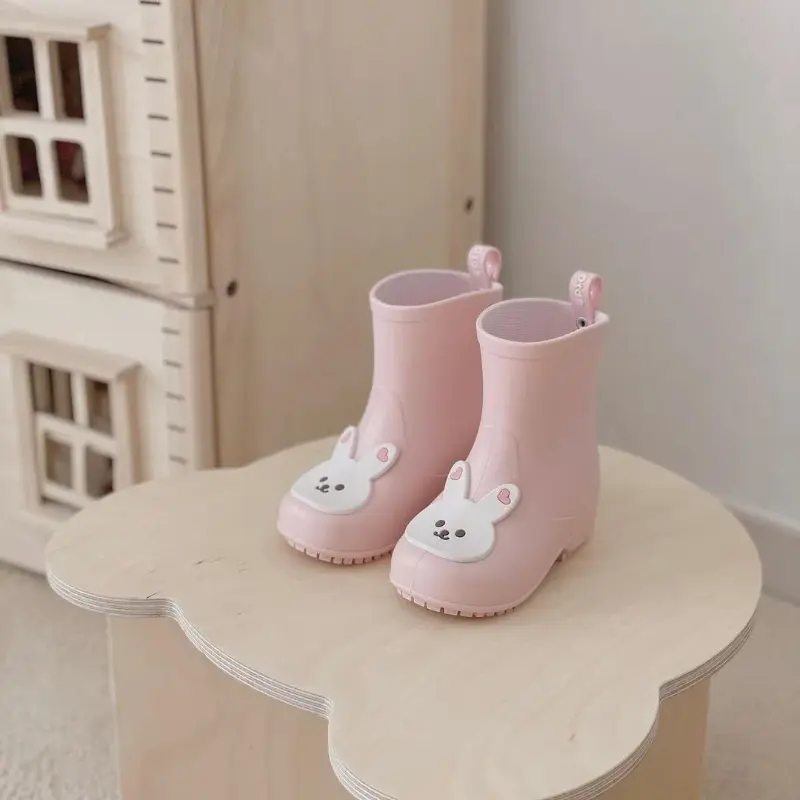 Toddler Kids Rain Boots Children Rubber Rain Boot Cartoon Cute Bear Rabbit Shoes for Boys Girls Waterproof EVA Non Slip