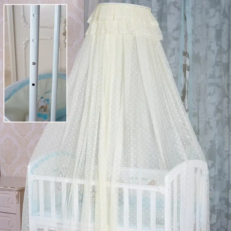 Baby Mosquito Net Infant Crib Foldable Bed Canopy Children's Hanging Dome Bed Newborn Play Tent Room Bedroom Clamp on Bracket