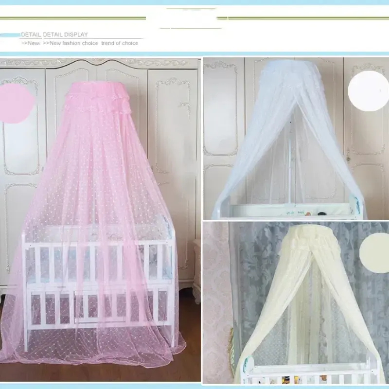 Baby Mosquito Net Infant Crib Foldable Bed Canopy Children's Hanging Dome Bed Newborn Play Tent Room Bedroom Clamp on Bracket