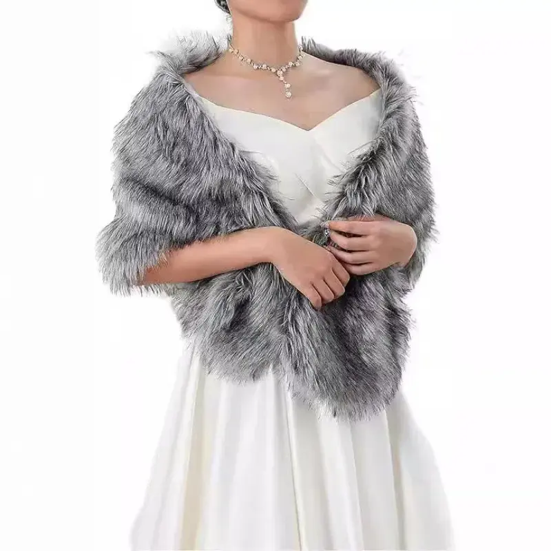 Dress New Winter Women's Hair Shawl Warm Commuting Casual Fashion Imitation Rabbit Hair Shawl Fur Cloak Shoulder Jacket