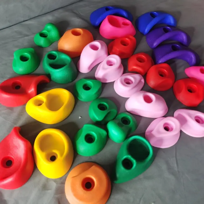 30pcs Kids Plastic Rock Climbing Wall Holds Games Indoor Outdoor Climbing Stones Set Playground DIY Rock Stone Wall Random Color