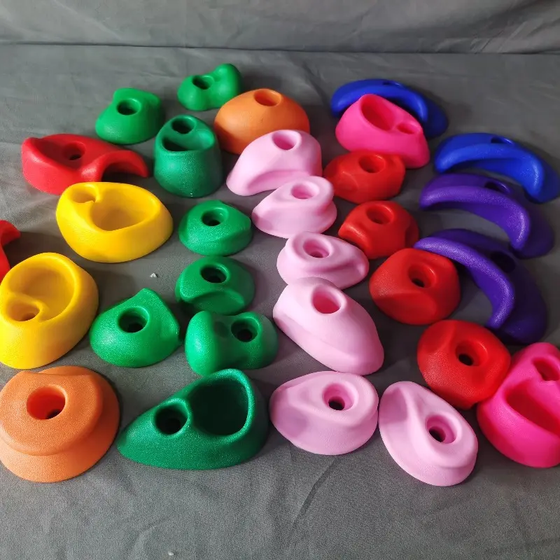 30pcs Kids Plastic Rock Climbing Wall Holds Games Indoor Outdoor Climbing Stones Set Playground DIY Rock Stone Wall Random Color
