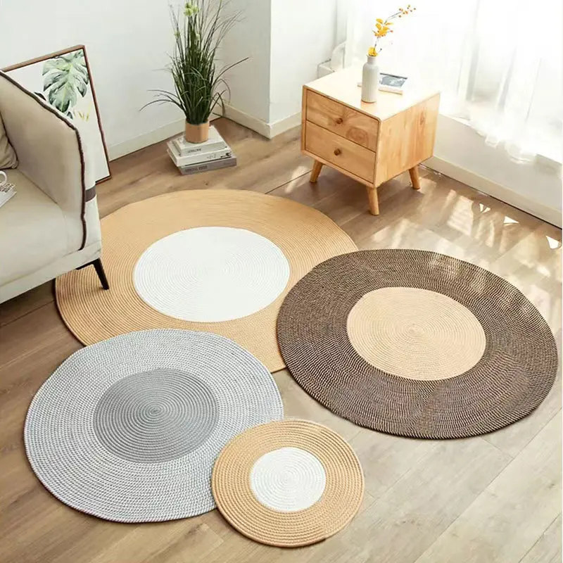 Ins Style Circular Home Floor Mat Foyer Living Room Floor Mat Environmentally Friendly and Simple Elliptical Anti Slip Mat