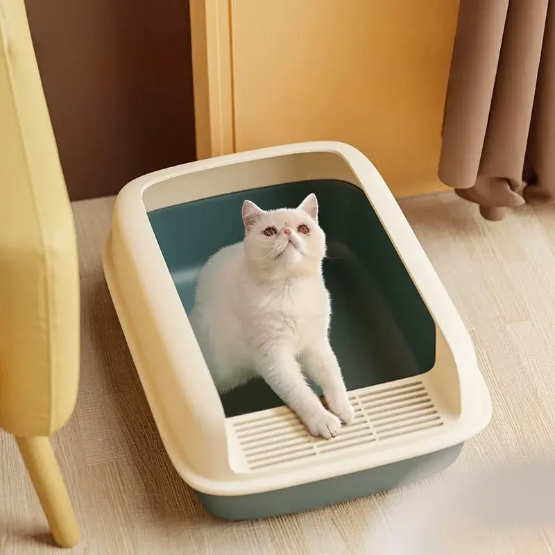 Cat Bedpans Small Size Pet Sandbox for Cat Anti-Splash Cats Toilet Pet Sandbox Kitten Tray Bedpan Cleaning Cat Supplies