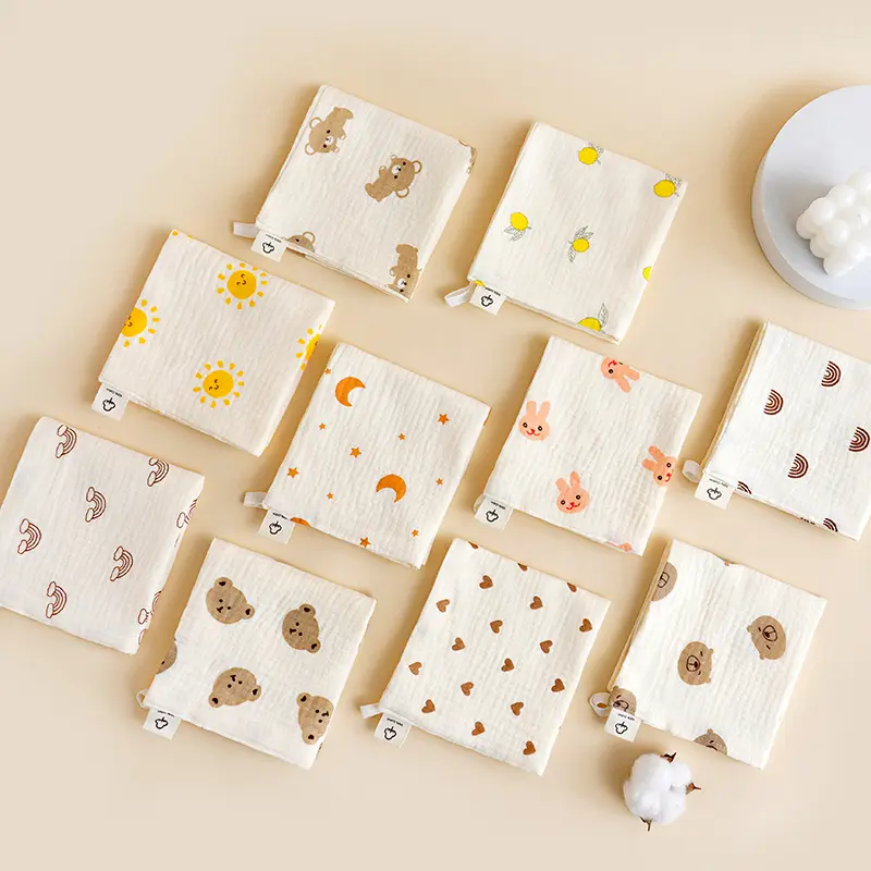 Newborn Face Towel Baby Face Cloth Baby Bath Towel Handkerchief Cotton Burp Cloth Soft Absorbent Gauze Kindergarten Washcloth
