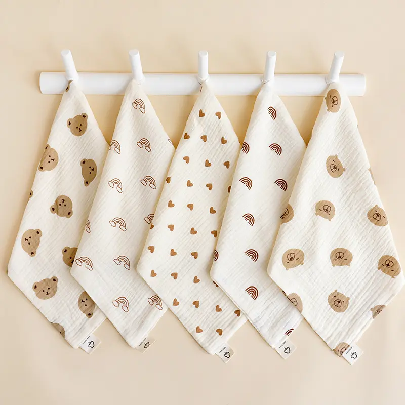 Newborn Face Towel Baby Face Cloth Baby Bath Towel Handkerchief Cotton Burp Cloth Soft Absorbent Gauze Kindergarten Washcloth