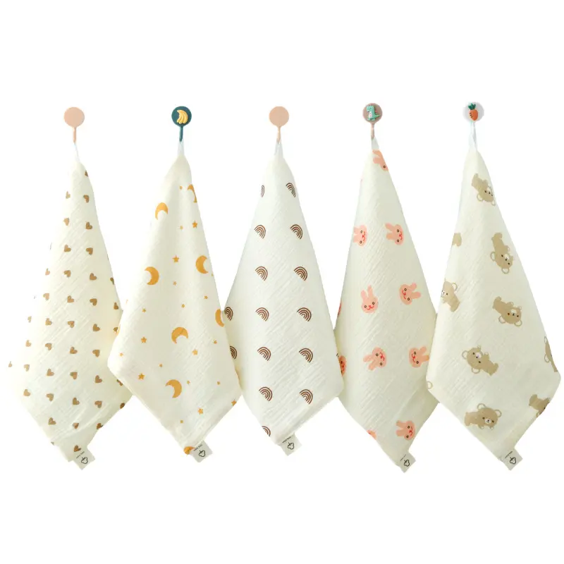Newborn Face Towel Baby Face Cloth Baby Bath Towel Handkerchief Cotton Burp Cloth Soft Absorbent Gauze Kindergarten Washcloth