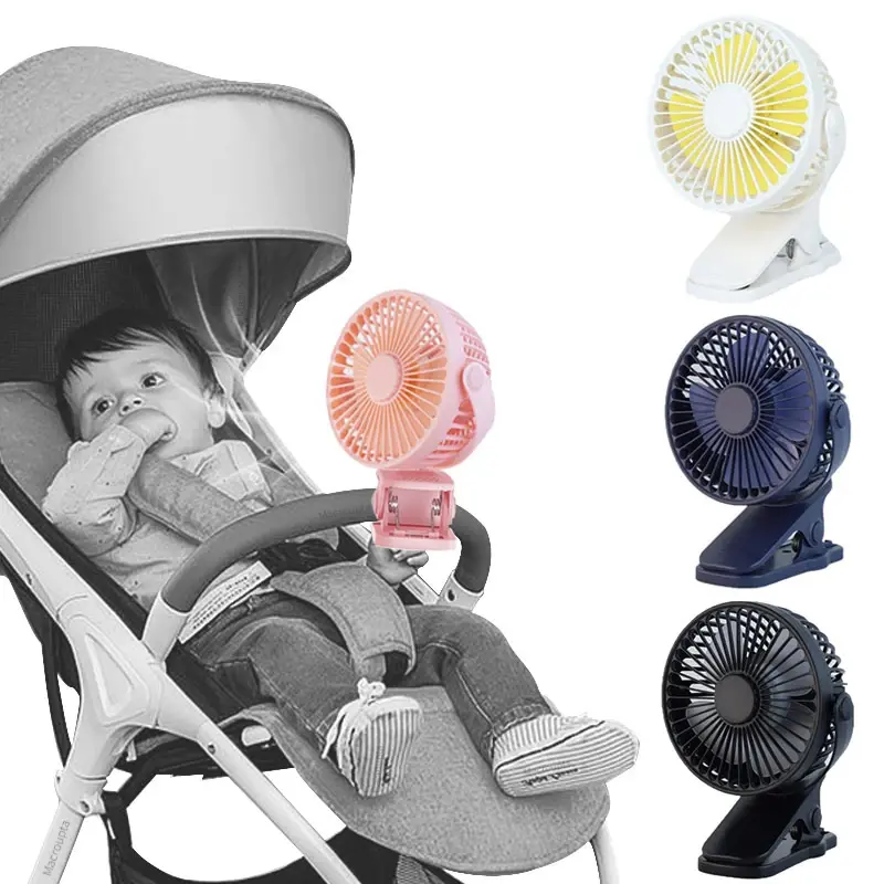 Summer Fan for Cart Stroller Outdoor Portable Mini Hand Clip Fan USB Charging Quiet Desktop Electric Fan for Baby Accessories