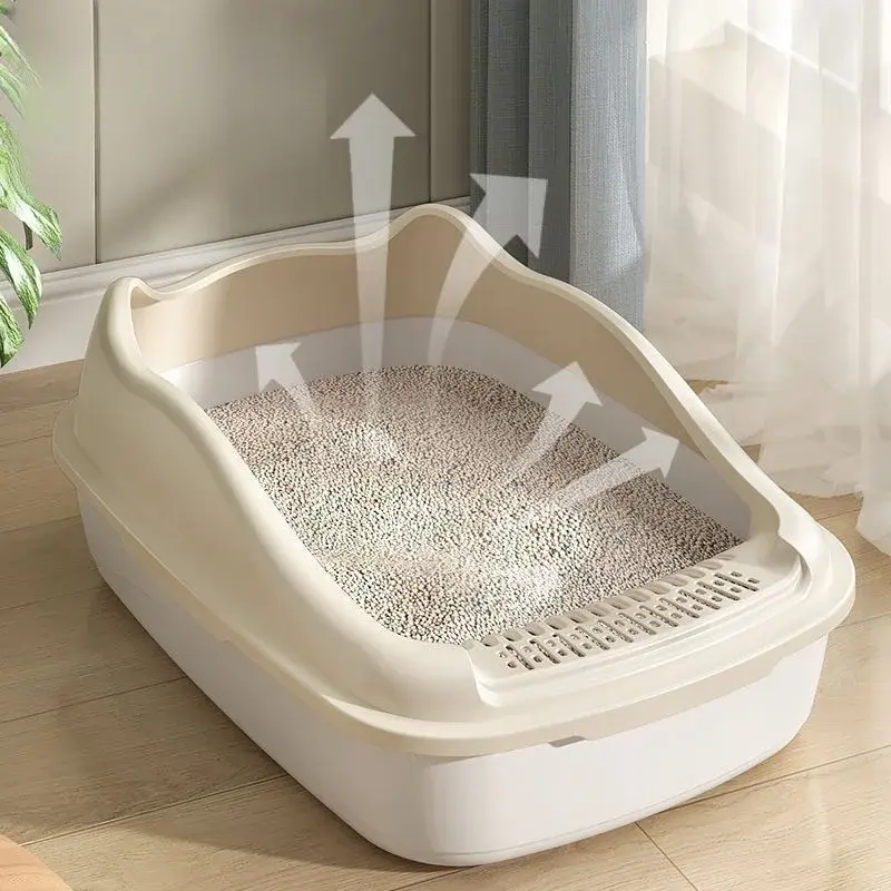Cat Bedpans Cat Litter Box Pet Sandbox for Kitty Anti-Splash Cats Toilet Pet Sandbox Kitten Tray Bedpan Cleaning Cat Supplies