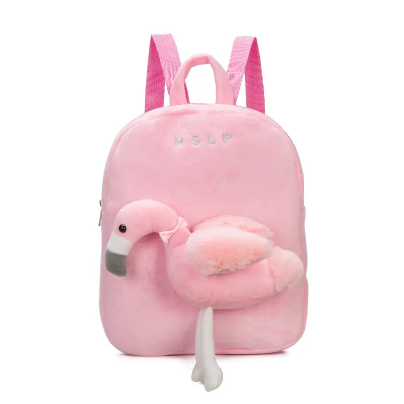 Anti Go Lost Kid Small Backpack Cartoon Plush Baby Bags Cute Animal Flamingo Children School Backpack Outing Leisure Bag