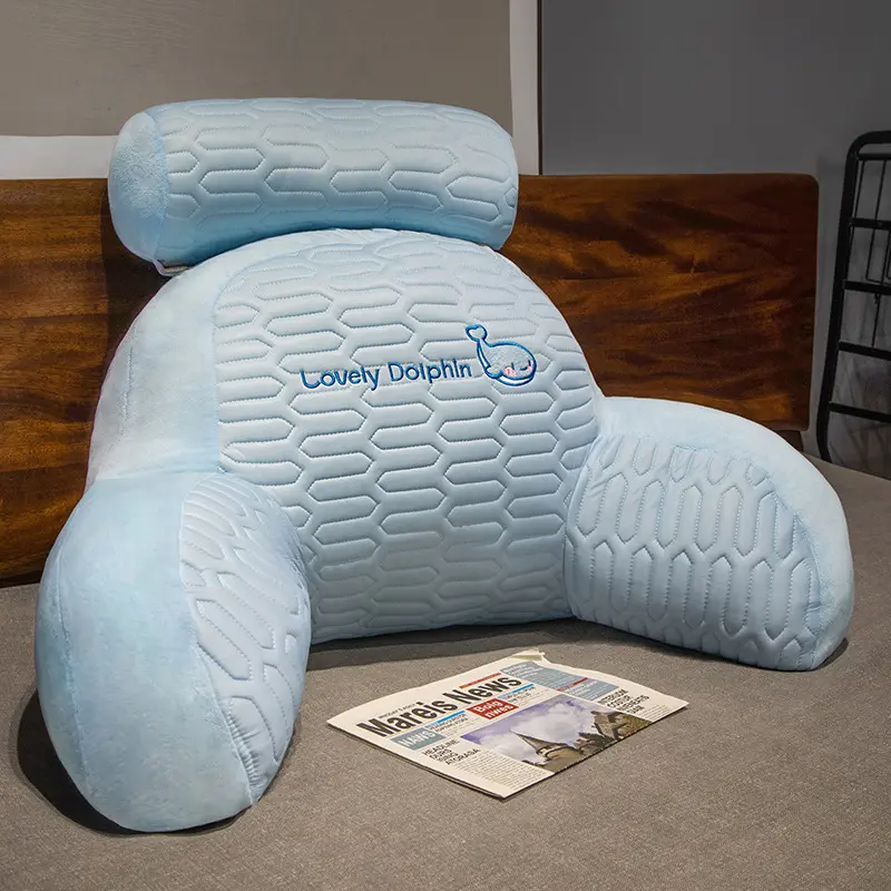 Latex Large Backrest Cushion for Bed Headboard and Dorm Room Supportive and Comfortable Pillow for Reading and Phone Gaming