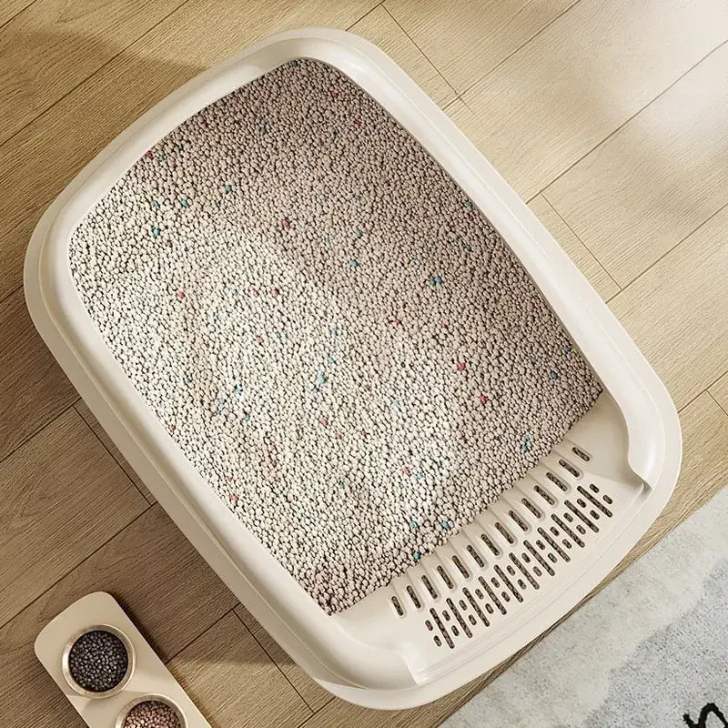 Cat Bedpans Cat Litter Box Pet Sandbox for Kitty Anti-Splash Cats Toilet Pet Sandbox Kitten Tray Bedpan Cleaning Cat Supplies