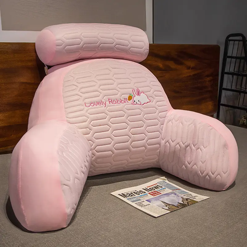 Latex Large Backrest Cushion for Bed Headboard and Dorm Room Supportive and Comfortable Pillow for Reading and Phone Gaming