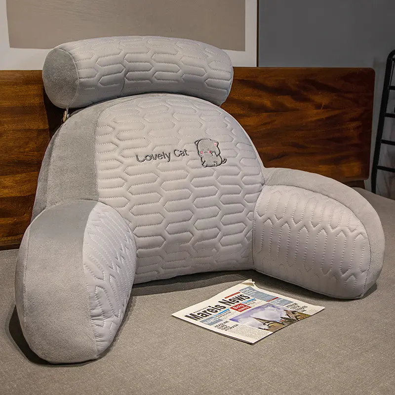 Latex Large Backrest Cushion for Bed Headboard and Dorm Room Supportive and Comfortable Pillow for Reading and Phone Gaming
