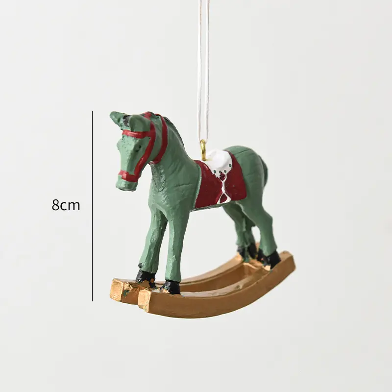 New Product Christmas Three-dimensional Rocking Horse Small Pendant Christmas Tree Decoration Pendant Retro Christmas Decoration