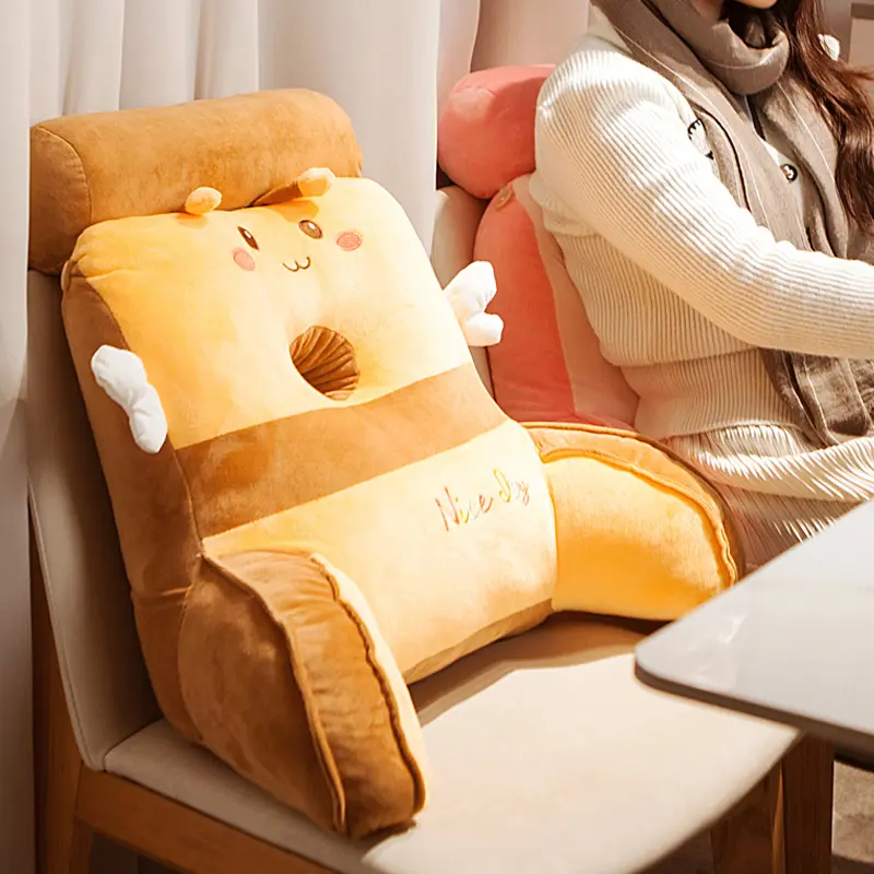 Cartoon Cute Portable and Skin-friendly Cushion with A Soft Waist Support Pillow for Sofa Bedroom Dormitory Travel Home Decor