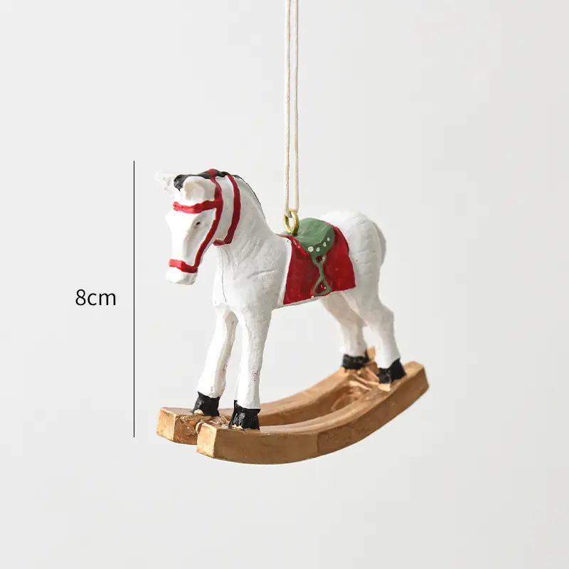 New Product Christmas Three-dimensional Rocking Horse Small Pendant Christmas Tree Decoration Pendant Retro Christmas Decoration