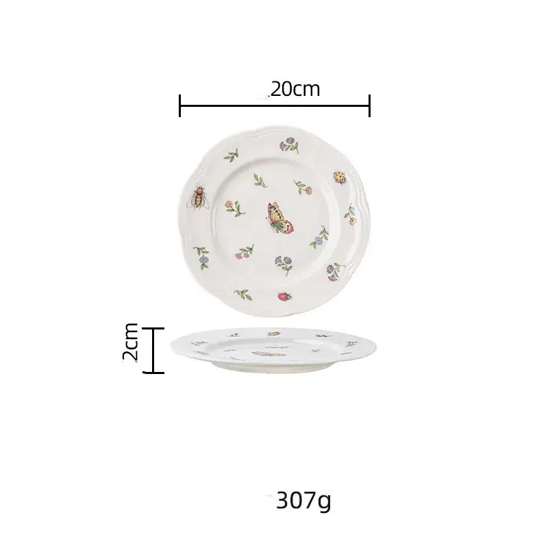 European Retro Coffee Cup Porcelain Tableware Flower Plate Bowl Pot Ceramic Tableware Set Personalized Dish Plate