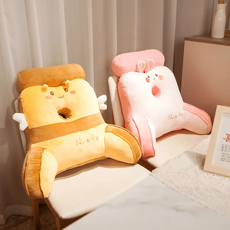 Cartoon Cute Portable and Skin-friendly Cushion with A Soft Waist Support Pillow for Sofa Bedroom Dormitory Travel Home Decor