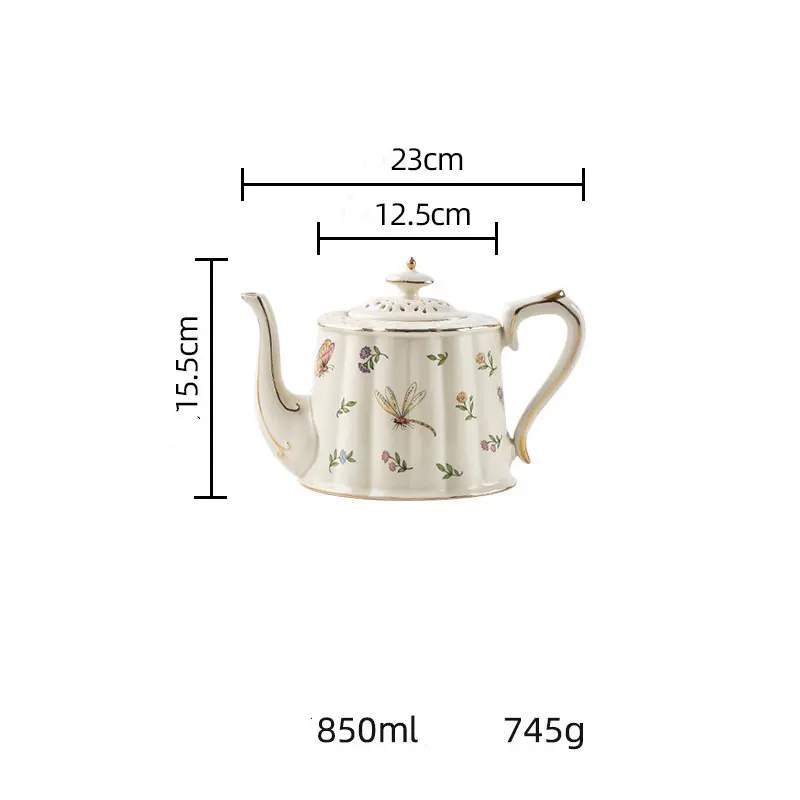 European Retro Coffee Cup Porcelain Tableware Flower Plate Bowl Pot Ceramic Tableware Set Personalized Dish Plate