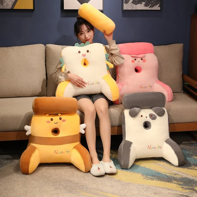 Cartoon Cute Portable and Skin-friendly Cushion with A Soft Waist Support Pillow for Sofa Bedroom Dormitory Travel Home Decor