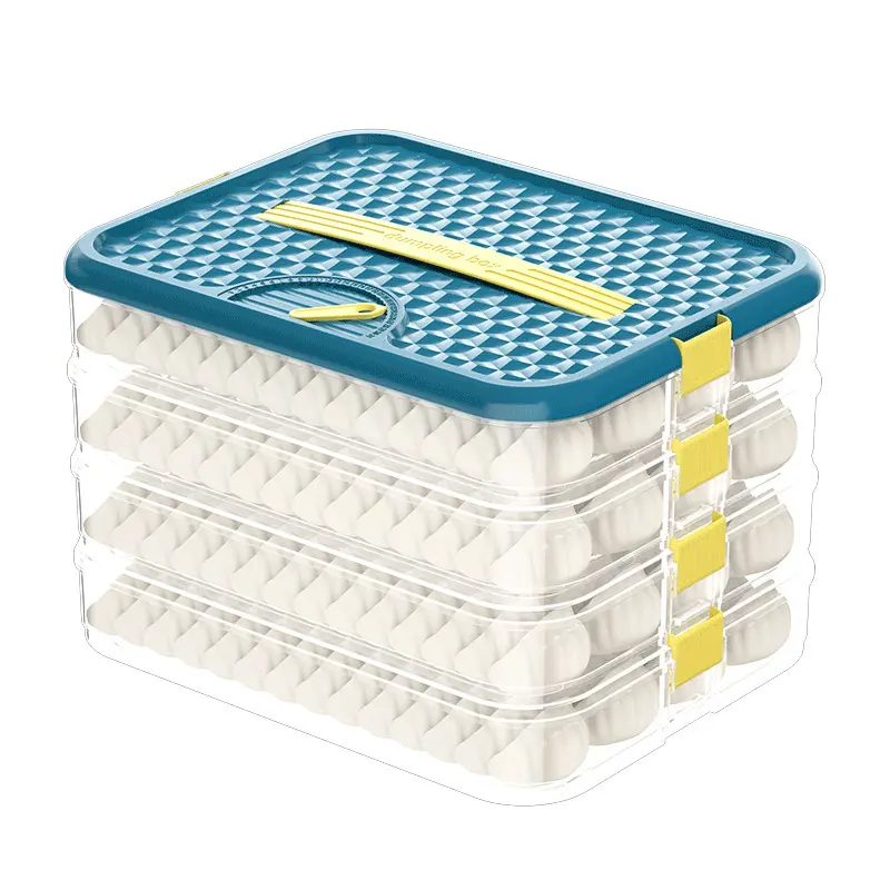 Dumpling Box 3 or 4Layers Freezer Safe Stackable Snack Container Date Timer Refrigerator Organizer Cookie Storage Containers For