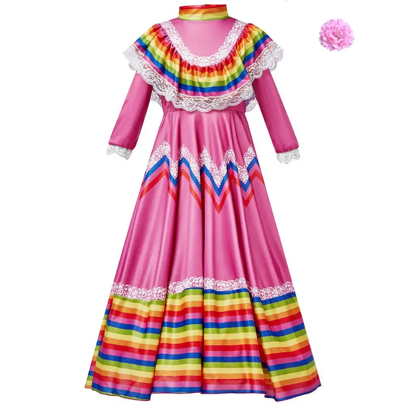 Summer Mexican Traditional Dress Girls Mexican Dress Traditional Dress National Style Long Sleeve Dance Princess Dresses