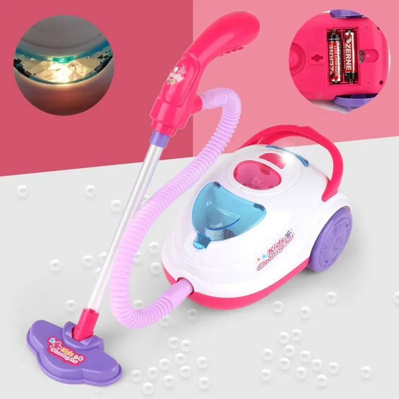 Kids Simulation Electric Vacuum Cleaner Toy Children Pretend Housework Play Broom Cleaning Tool Early Educational Puzzle Toys