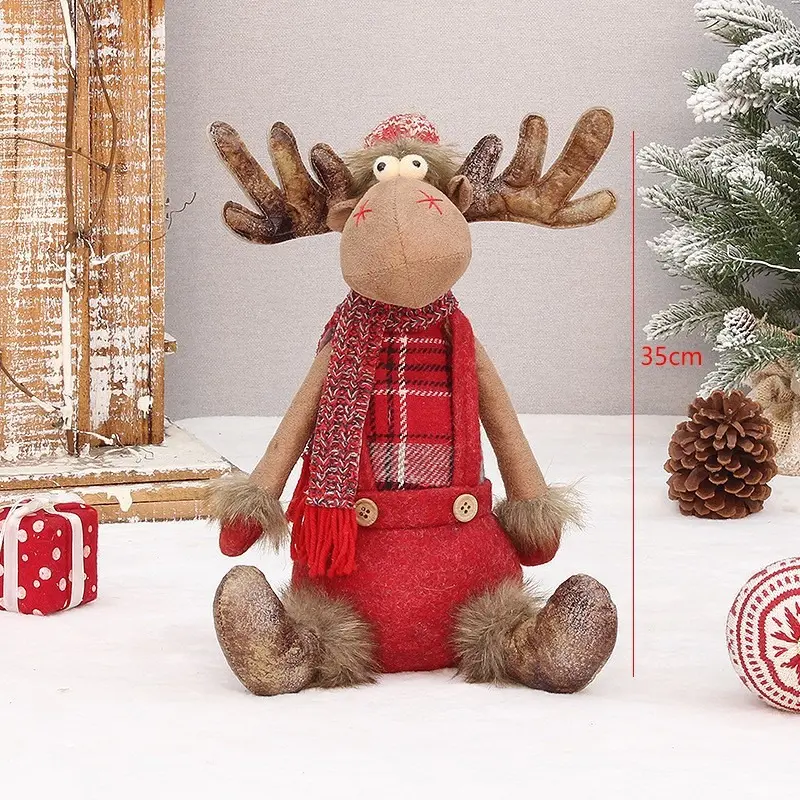 Cute Creative Doll Doll Christmas Tree Decorations Elk Snowman Old Man Christmas Ornaments Living Room Decoration
