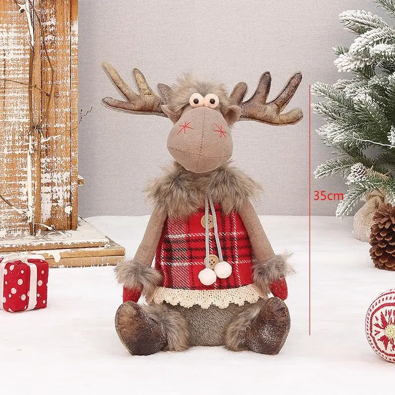 Cute Creative Doll Doll Christmas Tree Decorations Elk Snowman Old Man Christmas Ornaments Living Room Decoration