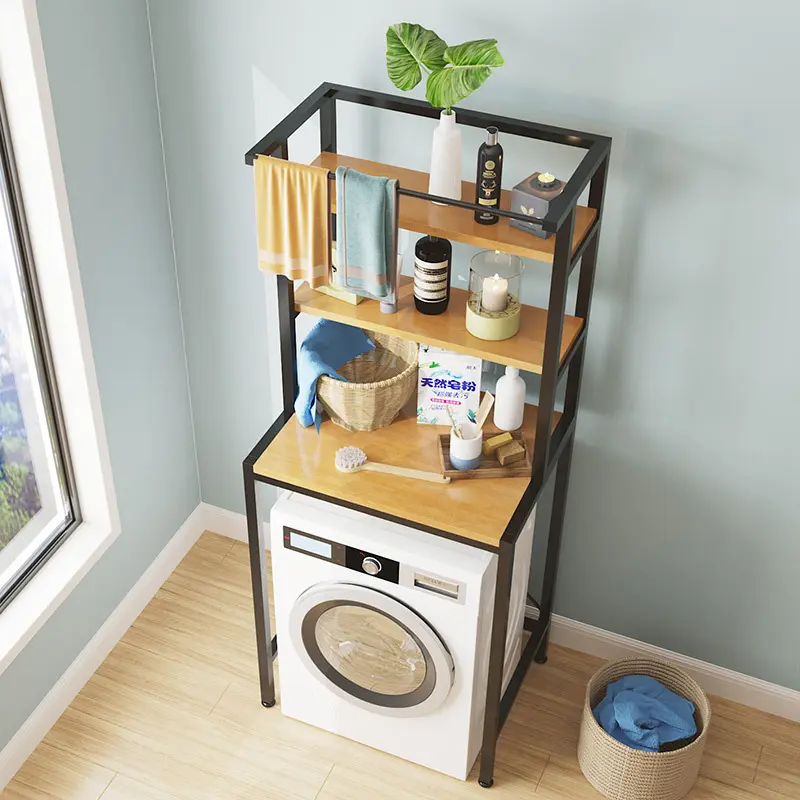 TOILET Storage Organizer Shelf Washing Machine Shelf Carbon Steel Toilet Storage Rack Standing Bathroom Organizer Shelves