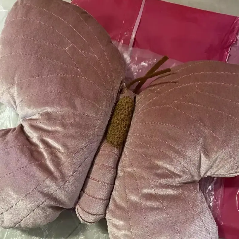 Butterfly Cushion Throw Pillow Pink Decorative Animal Pillow for Couch Living Room Bed Butterfly Decorations Pillow for Kids