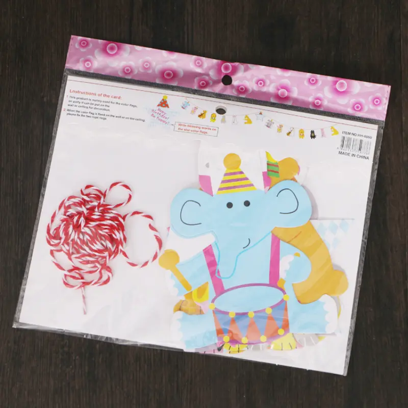 Cartoon Animal Banner Bunting Kindergarten Hanging Cute Animals Birthday Flag Party Supplies Decoration DIY Paper Flags