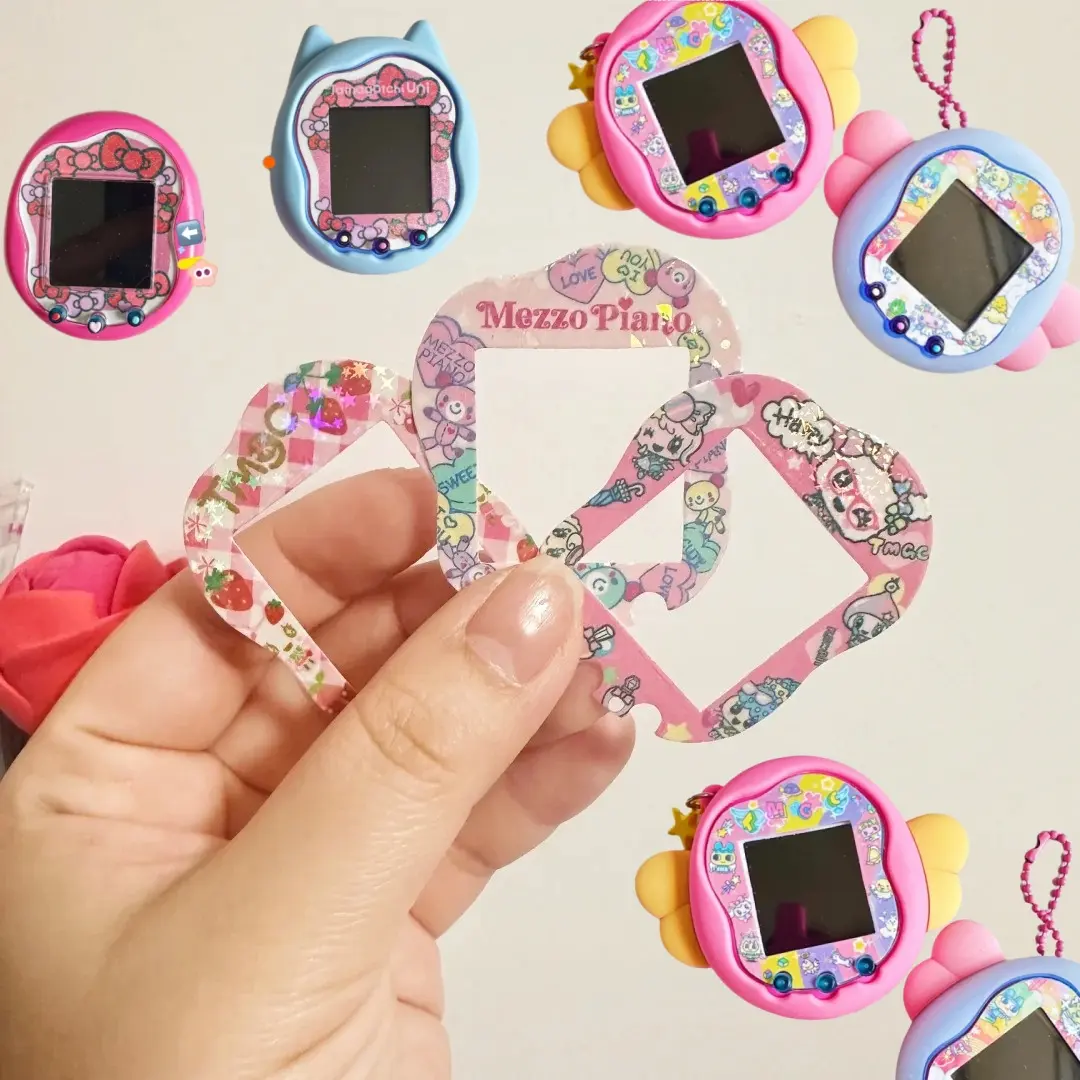 Tamagotchi Uni Faceplate with Silicone Protective Film Kawaii Hellokitty Sticker Cute Ornament for Cute Hellokitty Theme Gifts