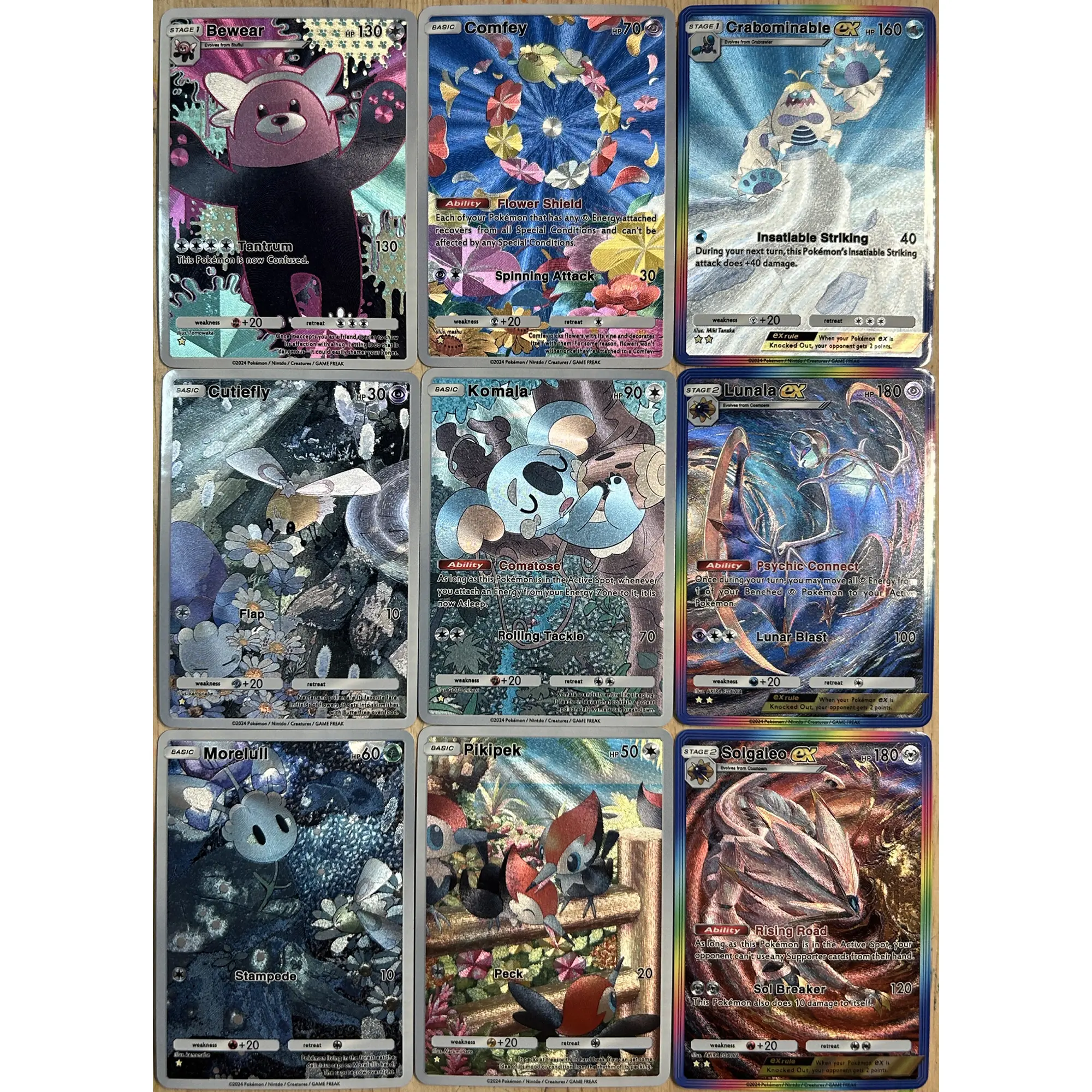 3Pcs/set PTCG Zekrom Reshiram Victini Texture Flash Card Eevee Umbreon Lunala Self Made Classic Game Anime Collection Cards Toy