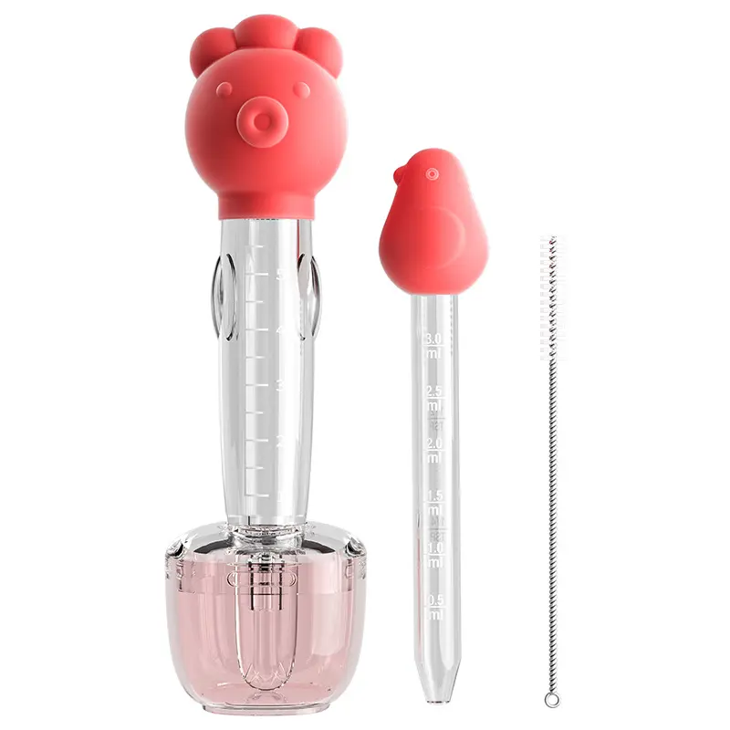 3pcs Set of Silicone Baby Medicine Feeder Anti-Choking Dropper with Graduated Measurements Specially Designed for Children's