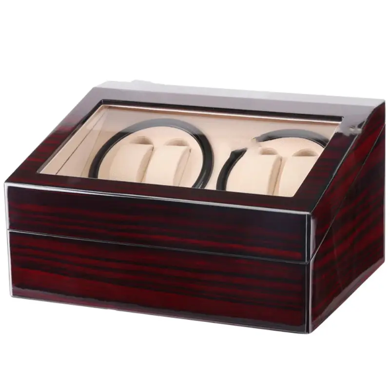 Storage Display Case 4+6 Automatic Rotation Leather Wood Watch Winder with Pillow Luxury Box Shake Meter High End Leather