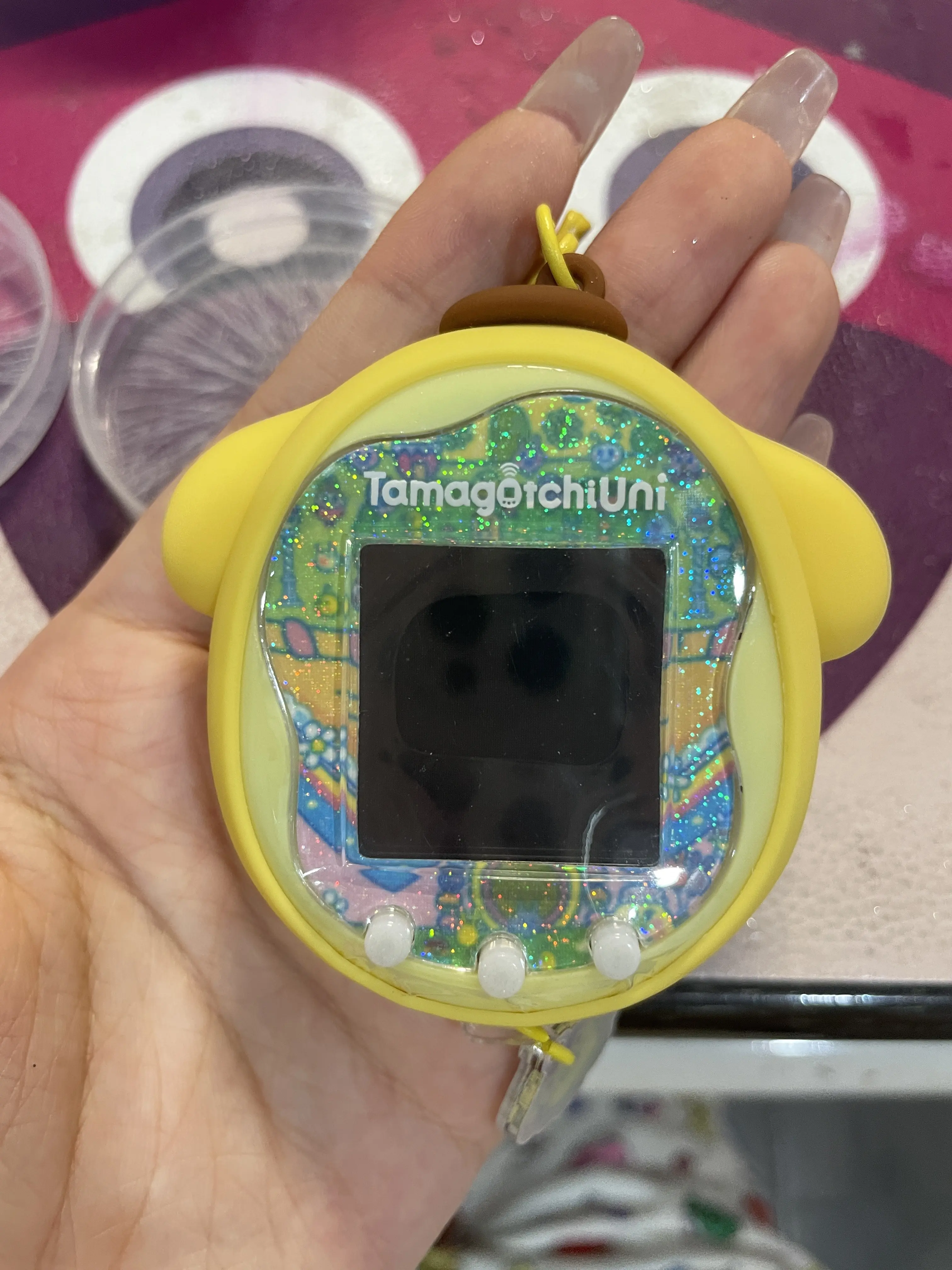Tamagotchi Uni Faceplate with Silicone Protective Film Kawaii Hellokitty Sticker Cute Ornament for Cute Hellokitty Theme Gifts