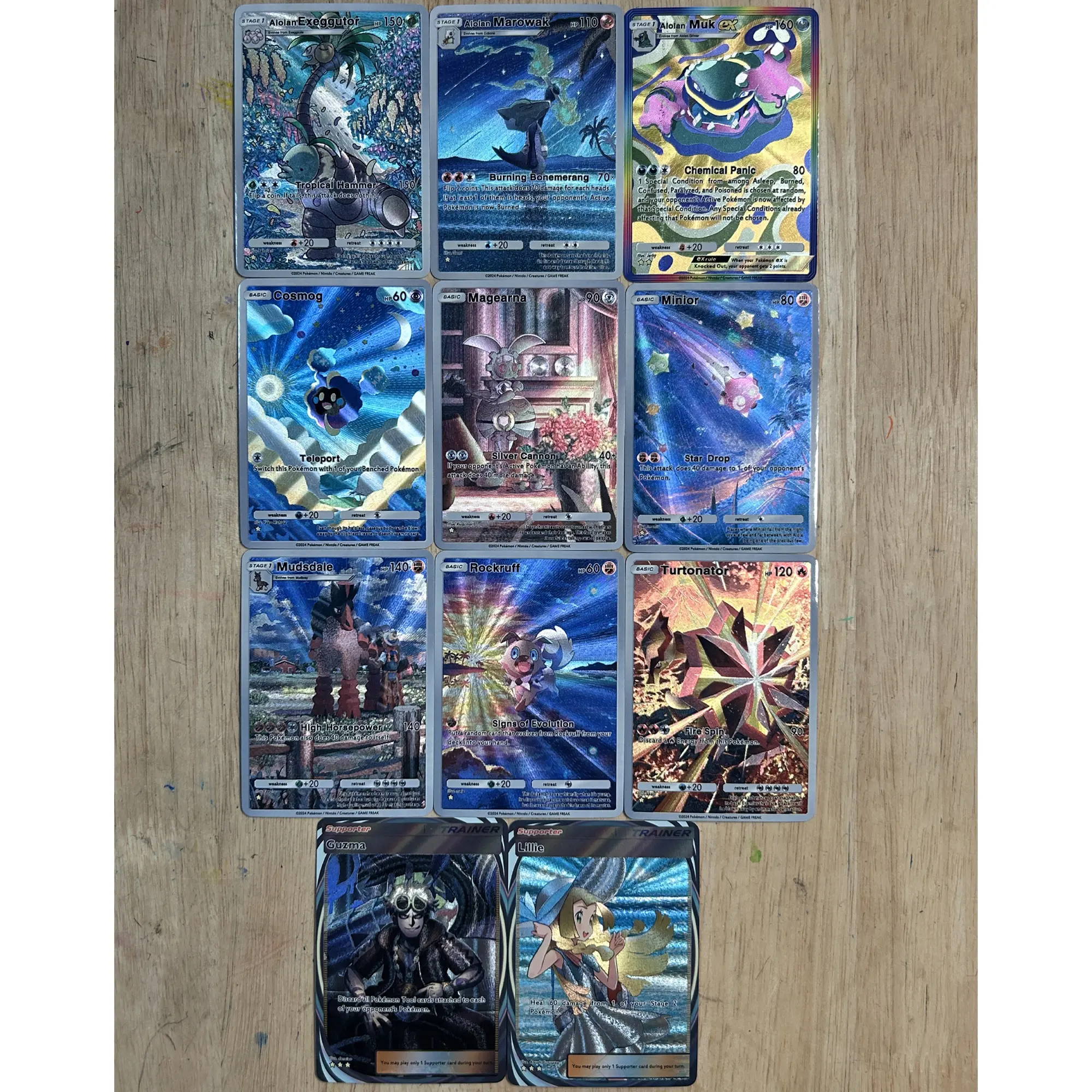 3Pcs/set PTCG Zekrom Reshiram Victini Texture Flash Card Eevee Umbreon Lunala Self Made Classic Game Anime Collection Cards Toy
