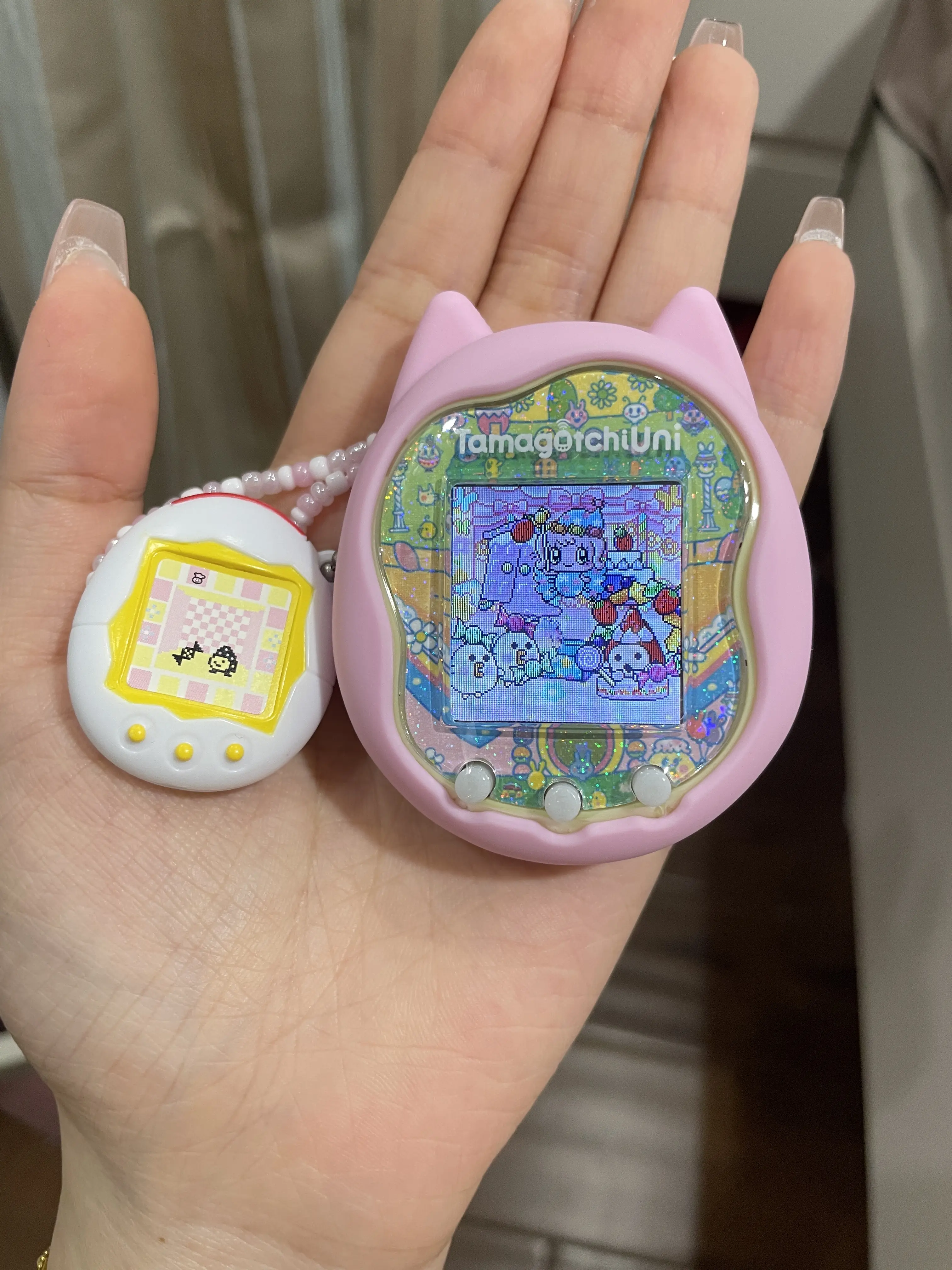 Tamagotchi Uni Faceplate with Silicone Protective Film Kawaii Hellokitty Sticker Cute Ornament for Cute Hellokitty Theme Gifts