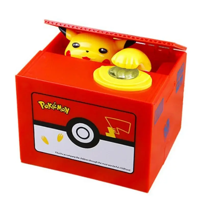 Pokemon Piggy Bank Action Figure Anime Cartoon Pikachu Electronic Plastic Money Box Steal Coin Piggy Bank Pokémon Kid Toys Gift