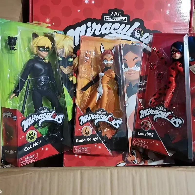 27cm Miraculous Anime Figures Tales Of Ladybugs Mister Bug Marinelles Cat Noir Action Movable Joint Model Toy Gifts For Children