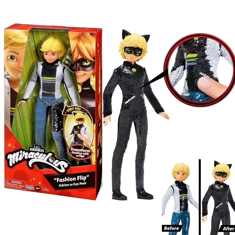 27cm Miraculous Anime Figures Tales Of Ladybugs Mister Bug Marinelles Cat Noir Action Movable Joint Model Toy Gifts For Children