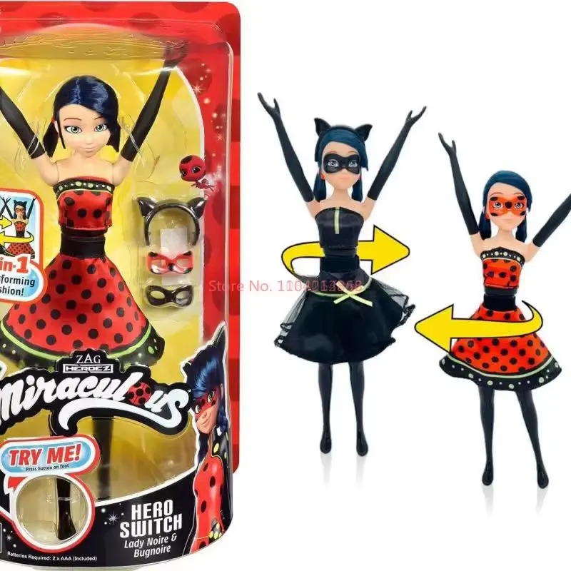 27cm Miraculous Anime Figures Tales Of Ladybugs Mister Bug Marinelles Cat Noir Action Movable Joint Model Toy Gifts For Children