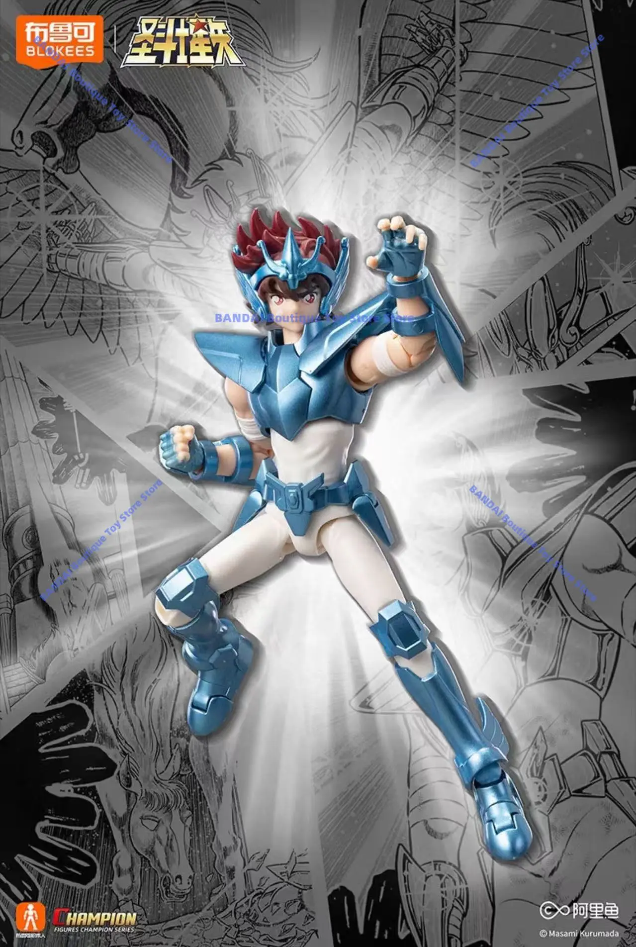 BLK BLOKEES Original Saint Seiya Second bullet Taurus Pegasus Sagittarius Assembled Action Figure Anime Toys Christmas Gift
