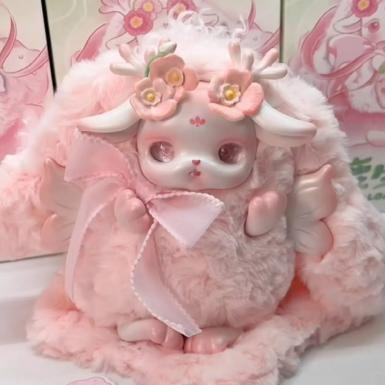 New Genuine Loloan A Deer Produces Flowers Series Plush Blind Box Figurines Cute Room Desktop Ornaments Doll Toy Birthday Gift