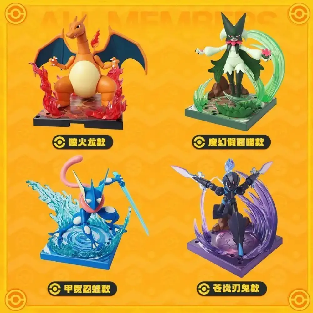 Blokees Model Pokemon Toys Assembly Model Meowscarada Ceruledge Charizard Greninja Collectible Robot Kits Models Kids Gift