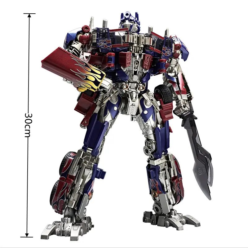30CM Transformation Optimus Prime Bumblebee Megatron Black Gold Robot Toy Alloy Star Commander Truck Car Toy Action Figure Gift