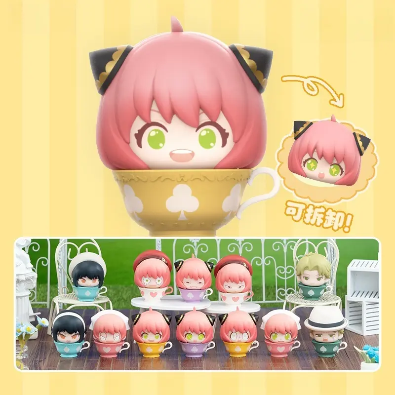 Spy X Family Mini Blind Box Toys - Cute Anime Desk Decor Collectible White Tea Break Theme Action Figures for Surroundings